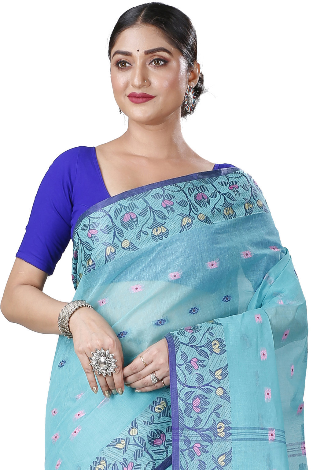 See Green Pure Cotton Gopika Tant Saree (1054)